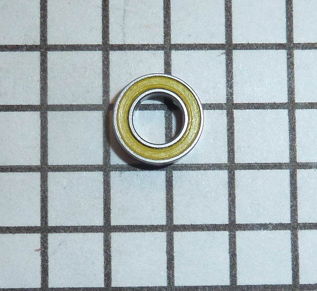 Radial Bearing  5 X9 X 3 MM.  Grade 5 Stainless.  Yellow seal.  Used in many different fishing reel applications.